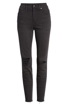 Madewell 9-Inch High Waist Skinny Jeans (Black Sea) | Nordstrom