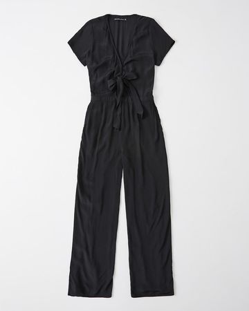 Womens Tie-Front Jumpsuit | Womens Dresses & Jumpsuits | Abercrombie.com