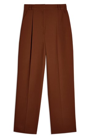 Topshop Twill Slouch Trousers brown