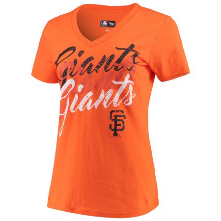 G-III 4Her by Carl Banks San Francisco Giants Women's Orange Game On V-Neck T-Shirt