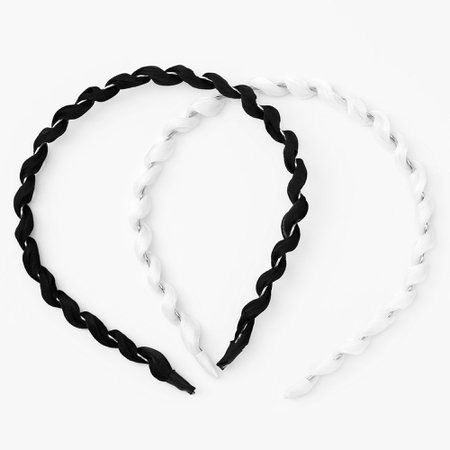 Black and White Cord Wrapped Headbands - 2 Pack | Claire's US