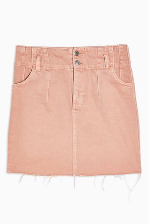 CONSIDERED Apricot Denim Button Front Skirt | Topshop
