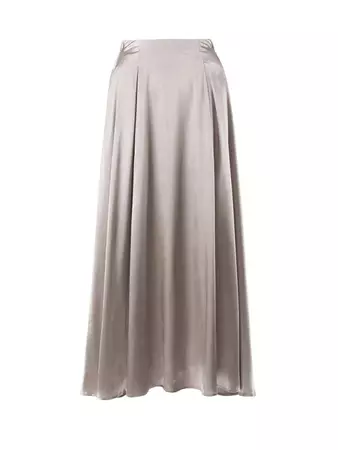 Elegant High-Waisted Satin Long Skirt