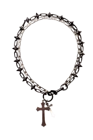 BLACK & SILVER DOUBLE CROSSED NECKLACE – OHTNYC