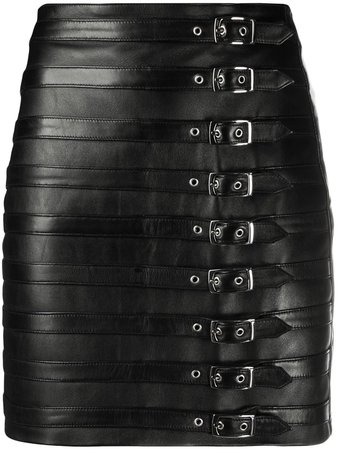 Manokhi Buckle Detail Leather Skirt - Farfetch
