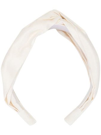 Jennifer Behr Twist silk headband white 15BC11 - Farfetch