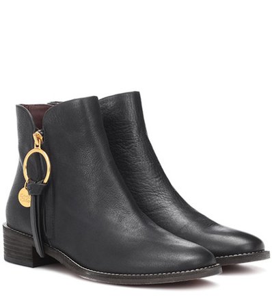 Louise Flat leather ankle boots