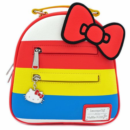 LOUNGELFY X HELLO KITTY 45TH ANNIVERSARY STRIPE BOW CONVERTIBLE MINI BACKPACK - Backpacks - Bags