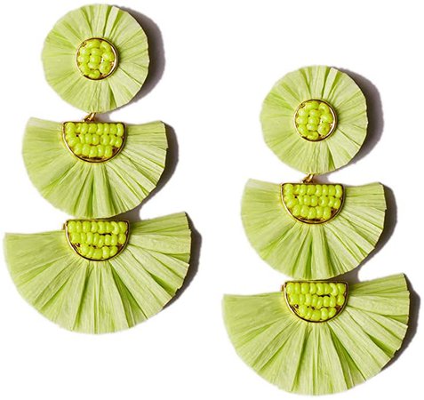 Amazon.com: L&N Rainbery Bohemian Handmade Drop Earrings Fashion Beaded Raffia Palm Earrings for Women Tiered Dangle Statement Earrings (Lime): Jewelry