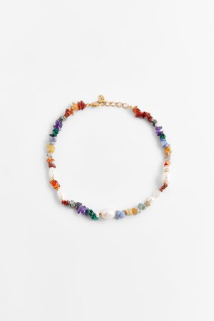 STONE AND NATURAL PEARL NECKLACE | ZARA United Kingdom