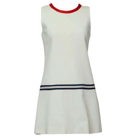 Dolce and Gabbana Mod Mini Dress with Nautical Trim and Rear Bow - Small, 2005 For Sale at 1stdibs
