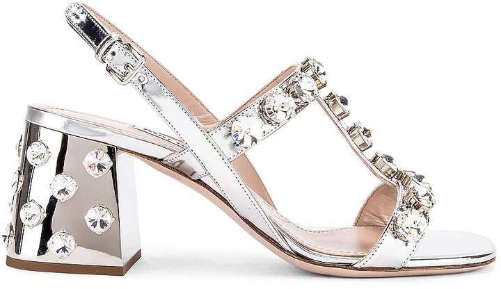 Jewel Sandals in Silver | FWRD