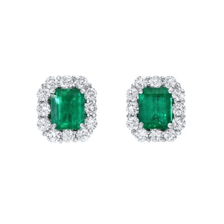 Emerald and diamond cuff-links