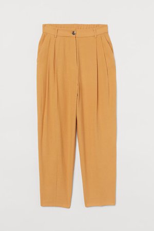 Fitted Twill Pants - Yellow - Ladies | H&M US