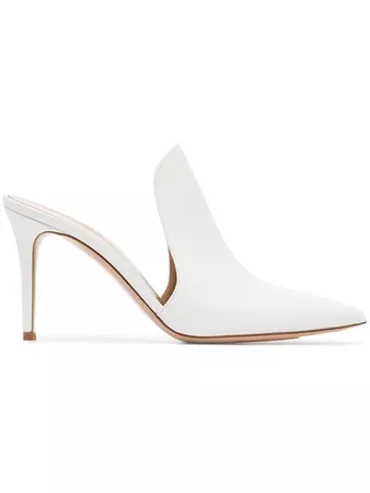 Gianvito Rossi white 85 patent leather mules $785 - Buy Online AW18 - Quick Shipping, Price
