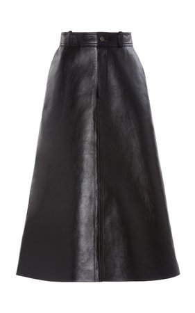 Leather A-Line Midi Skirt by Balenciaga | Moda Operandi