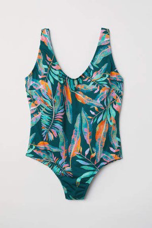H&M+ Patterned Swimsuit - Green