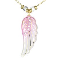 Glass Baron Rainbow Angel Wing Necklace