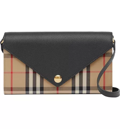 Burberry Hannah Vintage Check Wallet on a Chain | Nordstrom