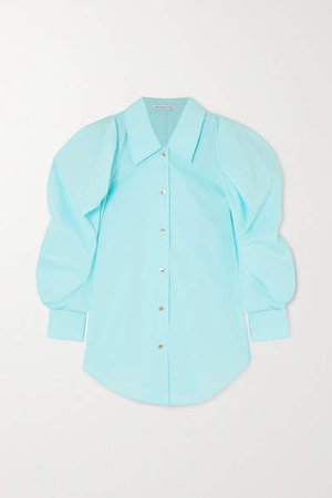 Julia Oversized Cotton-blend Poplin Shirt - Sky blue