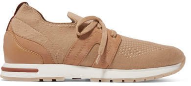 Flexy Lady Cashmere, Suede And Leather Sneakers - Camel