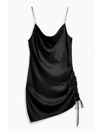 Topshop Black Ruched Mini Satin Slip Dress - Short Dress - Women Topshop Short Dresses online on YOOX United States - 15016434GI
