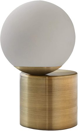Amazon Brand – Rivet Modern Glass Globe Living Room Table Desk Lamp With LED Light Bulb - 7 x 10 Inches, Brass Finish - - Amazon.com