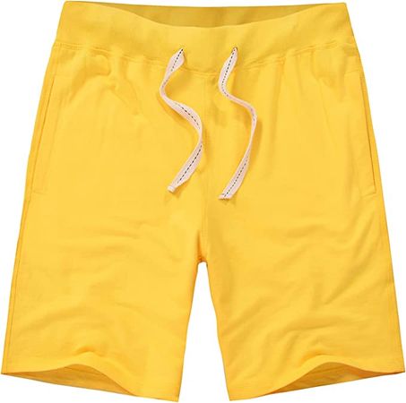 AMY COULEE Men's Casual Classic Short (XL, Yellow) at Amazon Men’s Clothing store