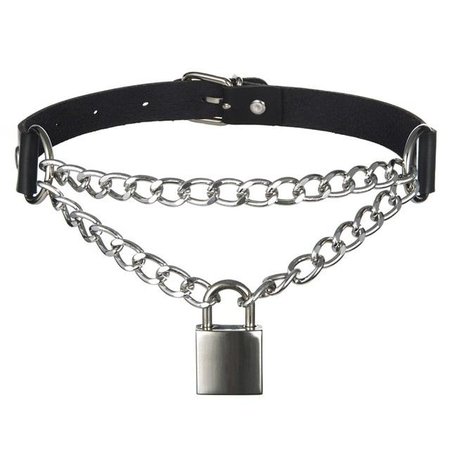 Gothic Punk Lock Chain Choker Necklace – ROCK 'N DOLL