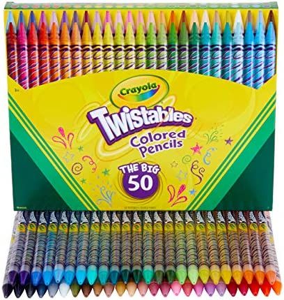Amazon.com: Crayola Twistables Colored Pencil Set, School Supplies, Coloring Gift, 50 Count : Toys & Games