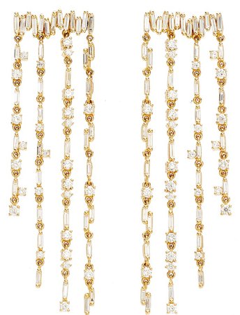 SUZANNE KALAN 18kt Gold Fringe Dangle Earrings