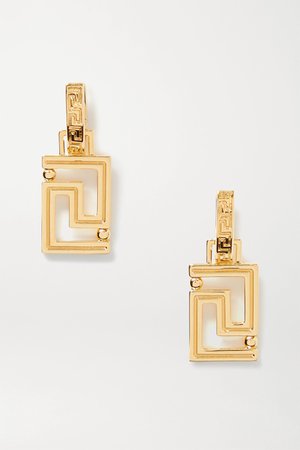 Gold Grecamania gold-tone earrings | Versace | NET-A-PORTER