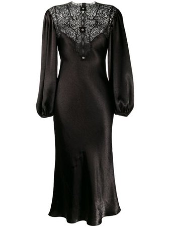 Christopher Kane Satin Lace Dress PR20DR3182HEAVYSLINKYSATINBLACK Black | Farfetch