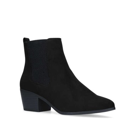 Tina Black Low Heel Ankle Boots By Miss KG