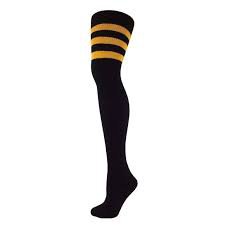 yellow thigh high socks