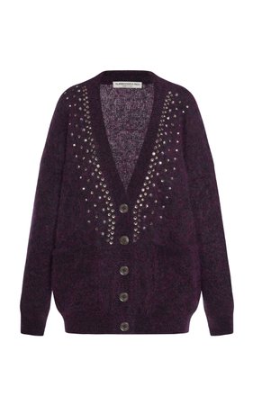 Crystal-Embellished Mohair Knit Cardigan By Alessandra Rich | Moda Operandi