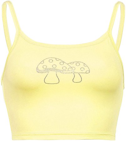 Amazon.com: Womens Sexy Crop Top Y2k Sleeveless Camisole Shirt Spaghetti Strap Tank Top Summer Cami Top (C-Mushroom, S): Clothing