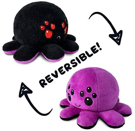 Amazon.com: TeeTurtle | The Original Reversible Big Spider Plushie | Patented Design | Black and Purple | Show Your Mood Without Saying a Word!: Toys & Games