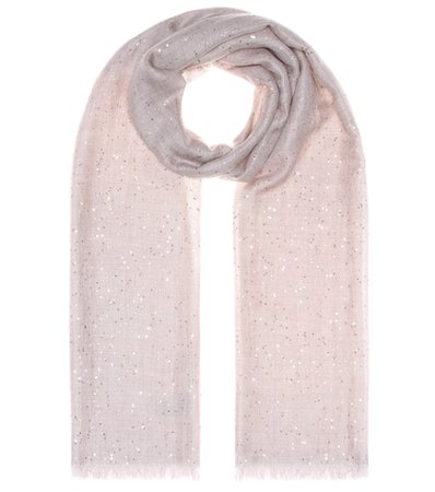 Sequined cashmere and silk scarf
