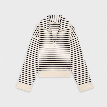 'marin' open-collar sweater in cotton | CELINE Official Website