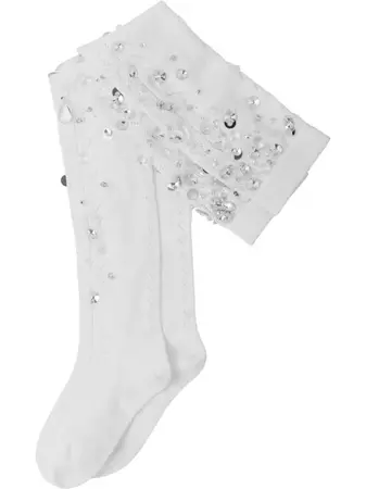 Miu Miu knee-high Crystal Embellished Socks