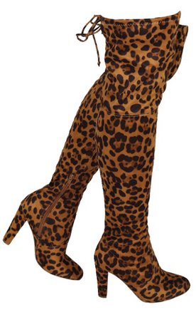 Cheetah Print Knee High Boots