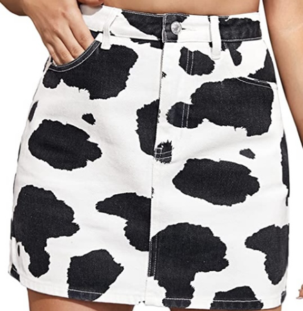 cowprint skirt