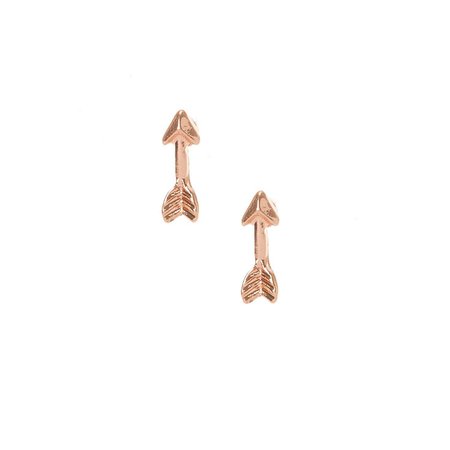 18kt Gold Plated Rose Gold Arrow Earrings | Claire's US