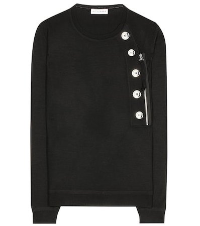 Collier embellished wool sweater