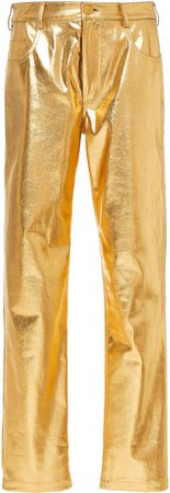 Area Gold-Tone Five Pocket Pants Size: 0