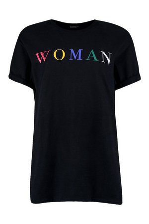 Woman Rainbow Slogan T-Shirt | Boohoo