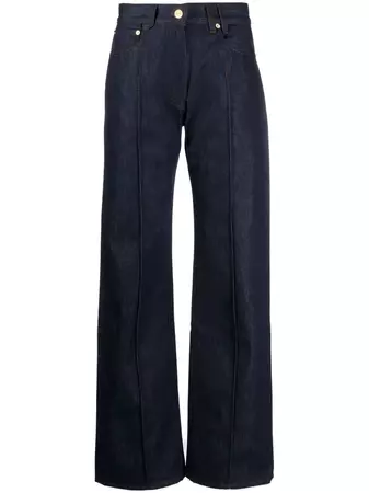 Jacquemus logo-embroidered wide-leg Jeans - Farfetch
