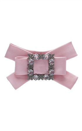 Crystal Studded Pink Bow Hair Clip