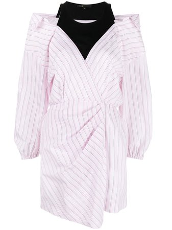 Maje Striped long-sleeve Shirt Dress - Farfetch